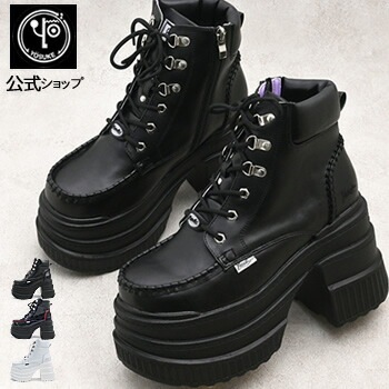 【公式SHOP特典キズ補修液付】 ヨースケ 厚底ブーツ メンズ レースアップブーツ ショート丈 11.5cm厚底ヒール 軽量タイプ