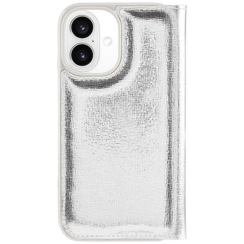 KATESPADE　iPhone 16 Kate Spade Folio Case - Recycled Metallic Silver Metallic Silver　KS055466