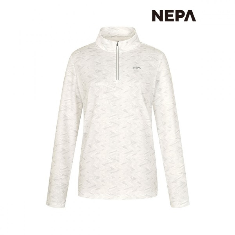 [ネパ] ネパレディースフレッシュライトニングロングスリーブジップアップ T シャツ 7J45402