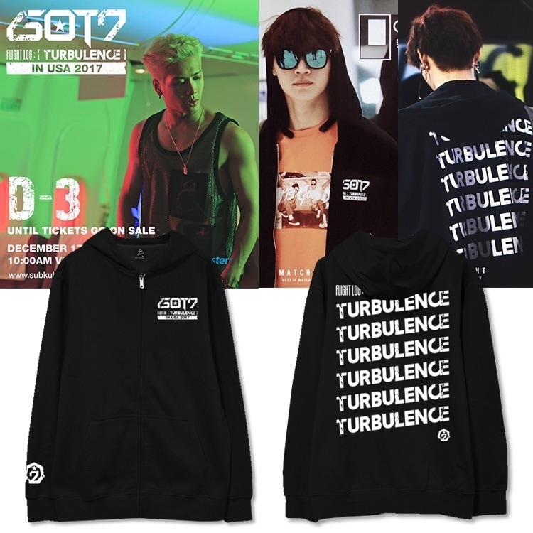 Got7 コンサート林宰範王家男性と女性のフード付きカーディガン ジッパー スウェットシャツ