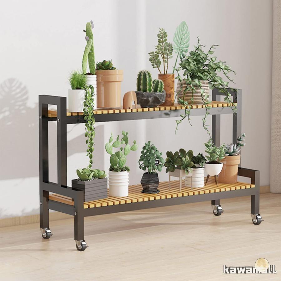 [速達最新]2段 3段 多肉植物 観葉植物ラック フラワースタンド 園芸ラック多機能 キャスター付き 花台 植物棚 室内 屋外 盆栽スタンド 植木鉢スタンド高さ調整可能 防