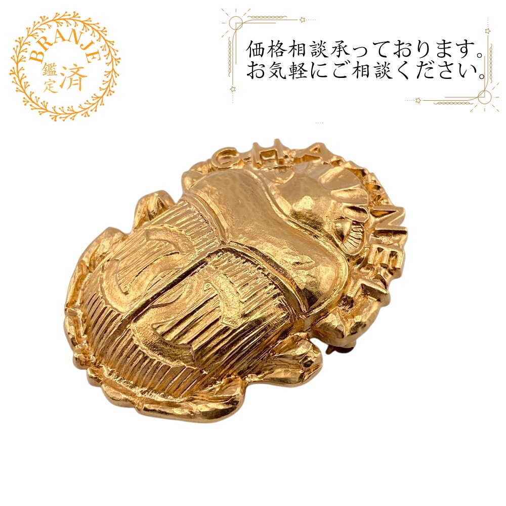 スカラベ モチーフ ココマーク ロゴ GP ブローチ ゴールド ブランド