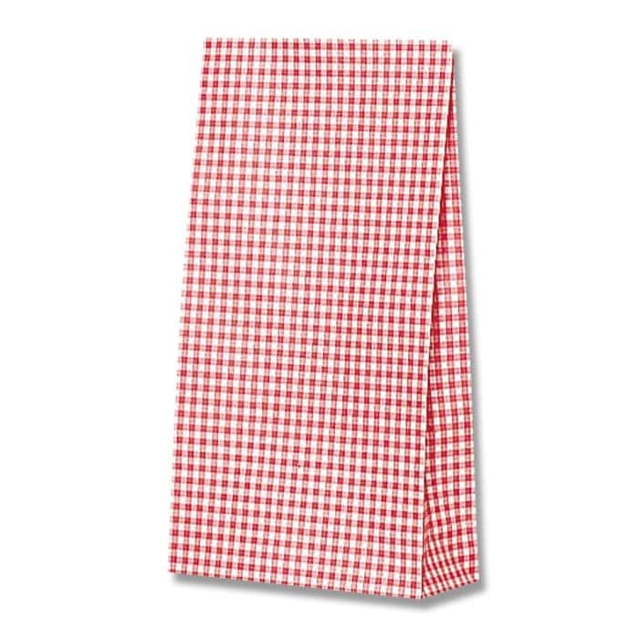 （まとめ買い）シモジマ HEIKO 紙袋 角底袋 ファンシーバッグ S3 ギンガムミニ 赤 100枚 幅150xマチ65x高280mm 003078400 [x3セット]