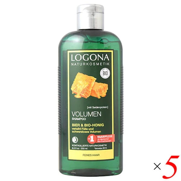 ロゴナ ボリュームシャンプー ビール＆はちみつ 250ml 5本セット