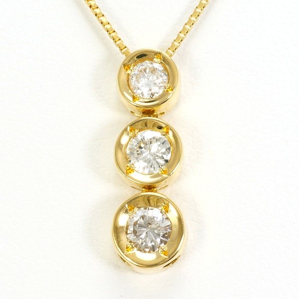 K18 18金 YG ネックレス ダイヤ カード鑑別書 中古