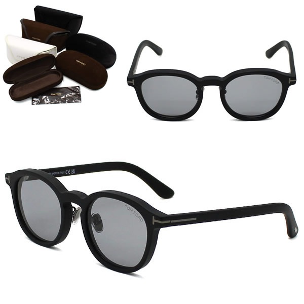 サングラス FT1277-D-N/S 02A 50 TF1277 EYEWEAR アジアンフィット マットブラック グレー メンズ レディース ユニセックス