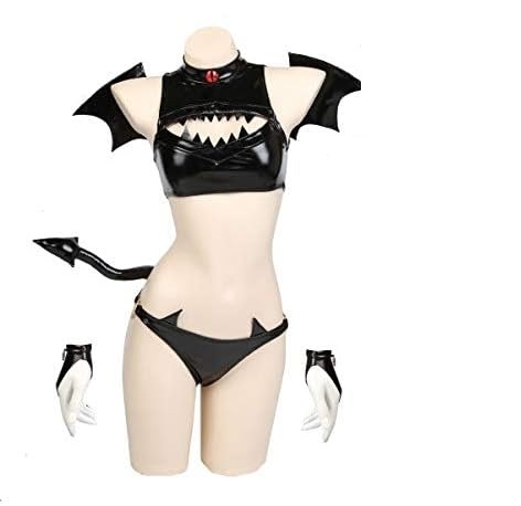 [Sky]大人 小悪魔 PU革 制服 セクシー 萌え 可愛い服 肌見せ