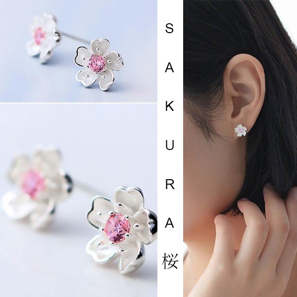 ピアス レディース お花 桜 さくら シルバー925/プラチナ仕上げ 大人可愛い 人気 春 嫁 娘