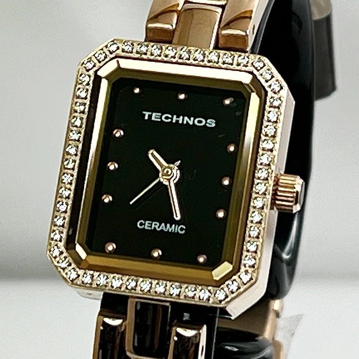 テクノス 腕時計 レデイスウォッチ クォーツ TECHNOS T9831PB ブラック文字盤 セラミック ラッピング無料 手書きのメッセージカード あす楽対応 11,154円