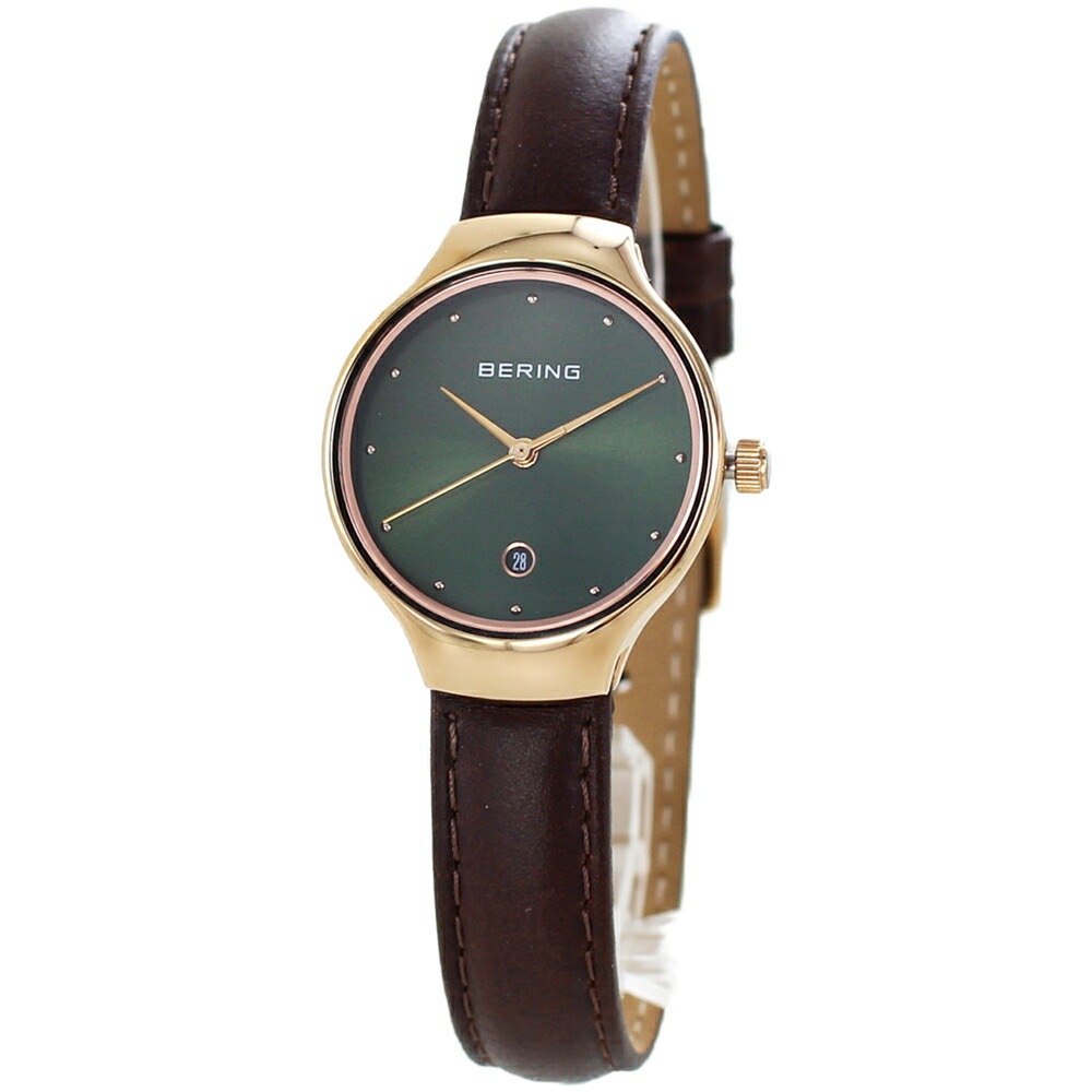 ベーリング 北欧 小さい 腕時計 手表 レディース おしゃれ シンプル グリーン 文字盤 革ベルト 時計 母の日 プレゼント 妻 結婚記念日 母親 誕生日 プレゼント 敬老の日 退職祝い 女性 記念日