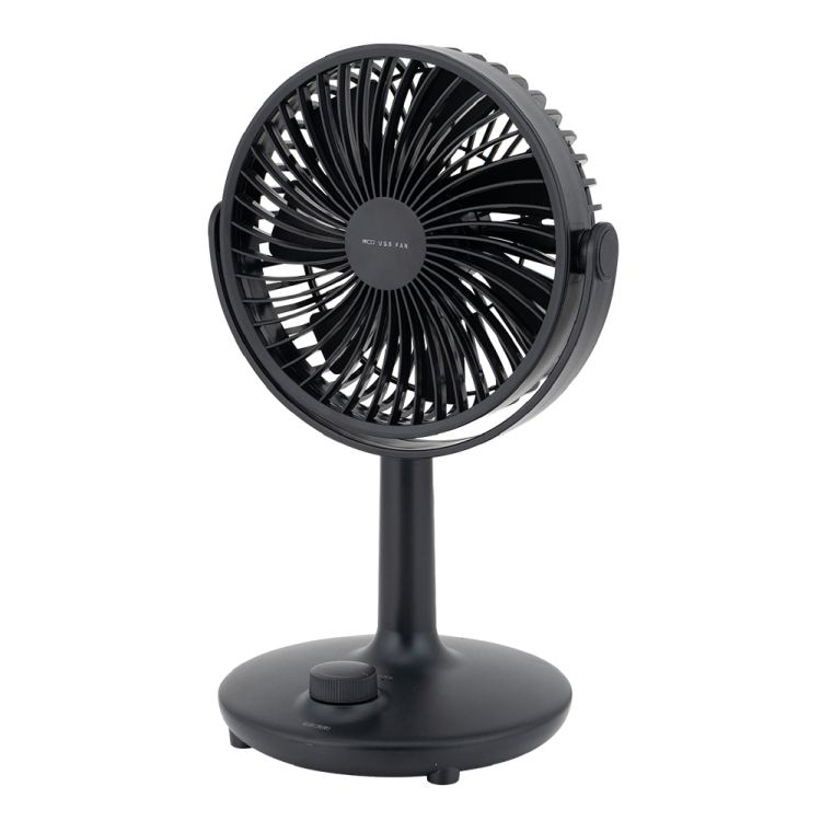（まとめ買い）卓上用USB扇風機 ブラック USF-21BK [x3]