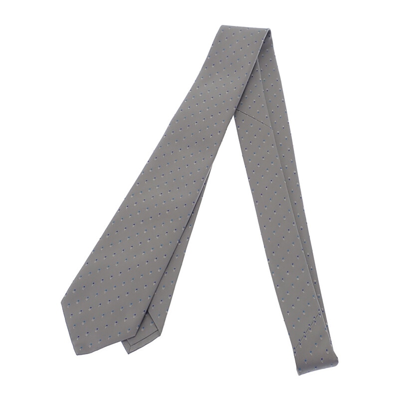 クラヴァット LVスペリング M77847 ネクタイ シルク グレー メンズ【SAランク】