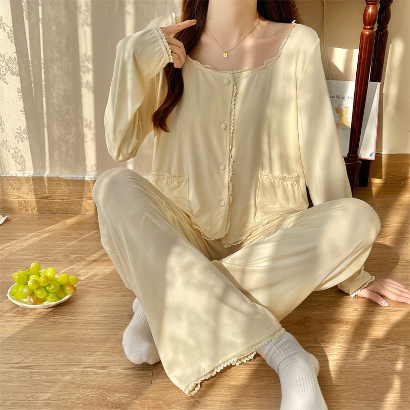 パジャマ 23新作パジャマ女性ゆったり長袖長ズボンスーツ ウェア レディース 韓国ファッション