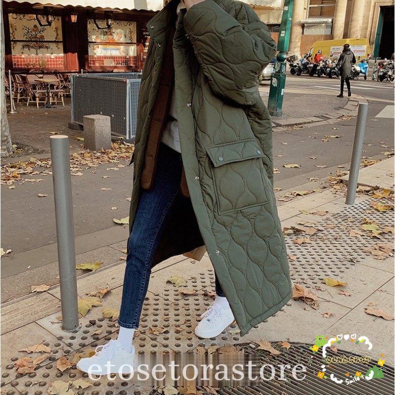 【2枚購入で200円OFF】【即納】キルティングコート レディース 秋 冬 キルティング コート アウター 中綿 ロングコート 中綿 ベンチコート キルト 大きいサイズ