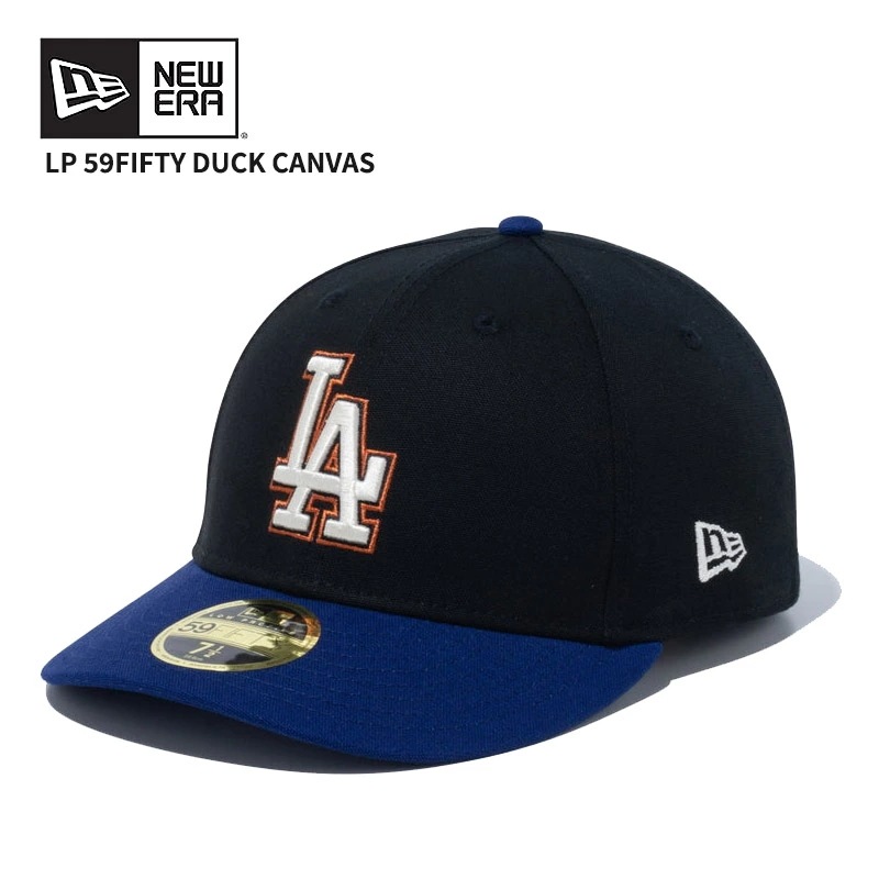 ニューエラ キャップ NEW ERA LP 59FIFTY Duck Canvas ロサンゼルスドジャース ブラック ダークロイヤル 帽子 ベースボールキャップ ダックキャンバス