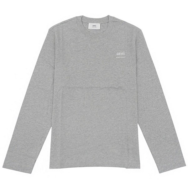 アミ パリス ロンT ロングスリーブ メンズ 長袖 L コットン グレー UTS224726GREYL AMIPARIS