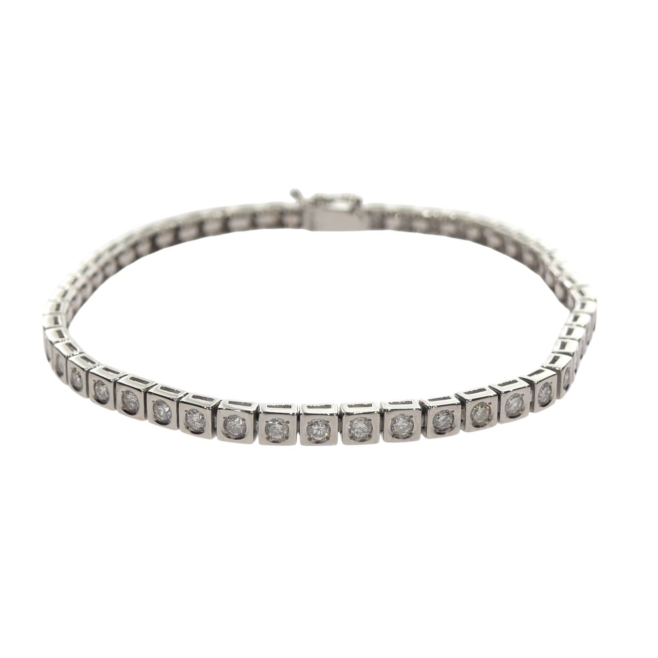 【未使用品】テニスブレスレット Pt850 プラチナ ダイヤモンド 2.00ct 2.0ct 2ct 49石 レディース メンズ ジュエリー アクセサリー ダイヤブレス ダイヤモンドブレス