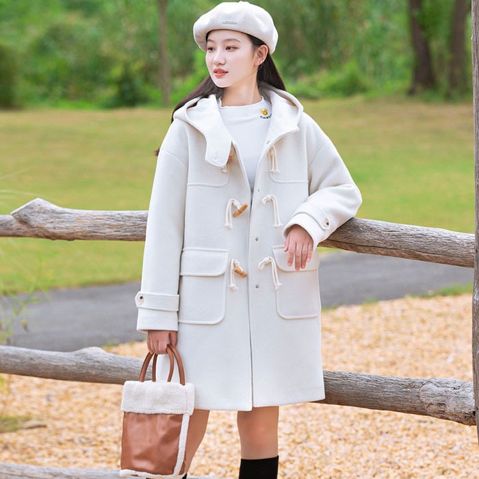 ダッフルコート 学生 レディース フード付き 中綿 コート スクール 女子 高校生 アウター 白 厚手 軽量 オリジナル 大きいサイズ 春 秋 冬 秋冬冬服 韓国ファッション シンプル 可愛い おしゃ