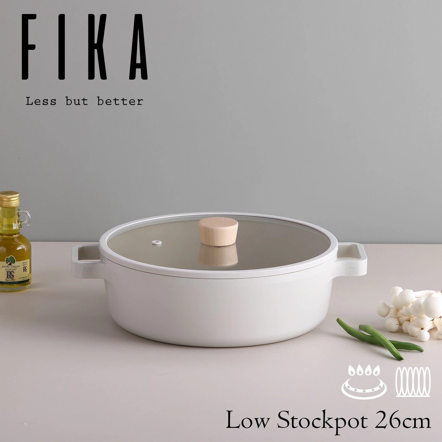 【FIKA公式店】FIKA ローポット すき焼鍋 蓋付き 26cm セラミック 浅型 IH ガス コンロ 対応 韓国 ブランド 両手鍋 揚げ物 すきやき 鍋 おしゃれ 可愛い 綺麗 北欧 デザイン ベ 8,151円