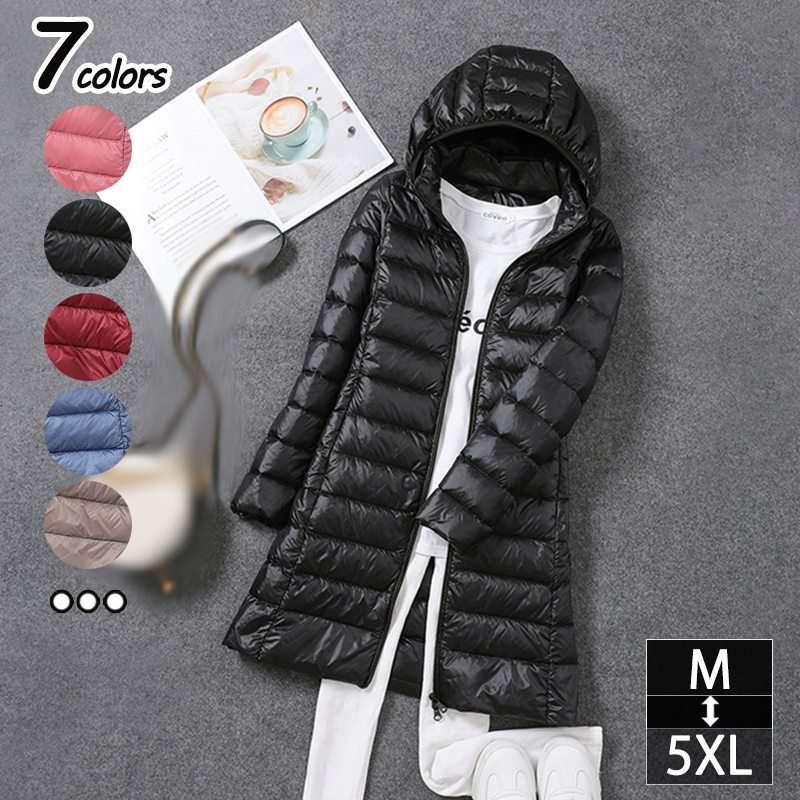 ダウンコート コート 秋 冬 ダウン コート ダウンジャケット ロング コート アウター レディース 大きいサイズ きれいめ カジュアル 女性 ダウンジャケット 暖かい 軽量 防風 防寒 スリム Oc