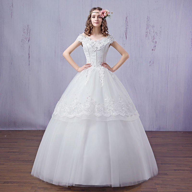 ウエディングドレス 結婚式 エンパイア 二次会 ウェディングドレス 安い プリンセス 花嫁 ドレス 白 披露宴 ロングドレス ブライダル 姫系 大きいサイズ