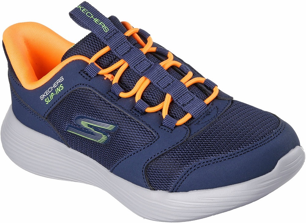 スケッチャーズ 403899L-NVOR-18.0 ボーイズ スケッチャーズ スリップインズ ゴーラン 400 V.2 - ターボブリスク（ネイビー/オレンジ・サイズ：18.0cm） 403899L
