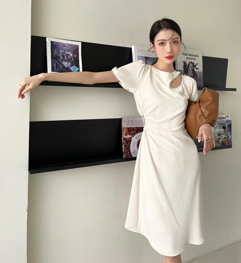 ワンピースサテンワンピースTシャツ半袖夏服レディース韓国ファッションオフショルダーパーティードレス