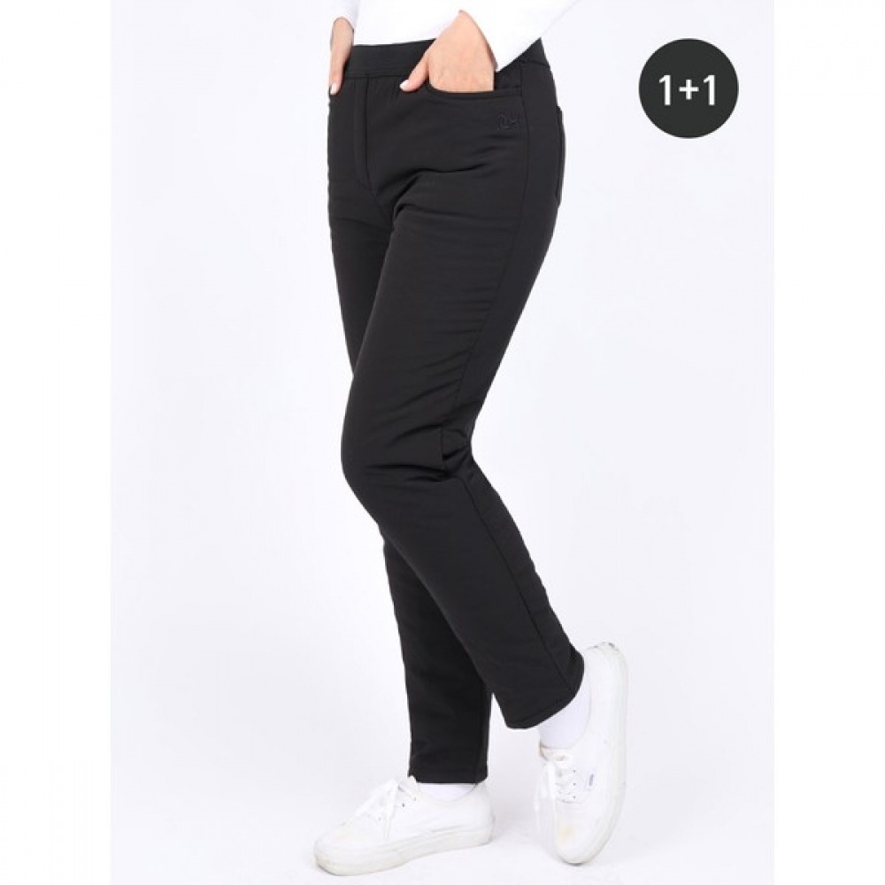 (ノーブルジーンズ) 1+1 Q 女性用スパンバンディングパンツスパンコットンパッド入りパンツビッグサイズママパンツ