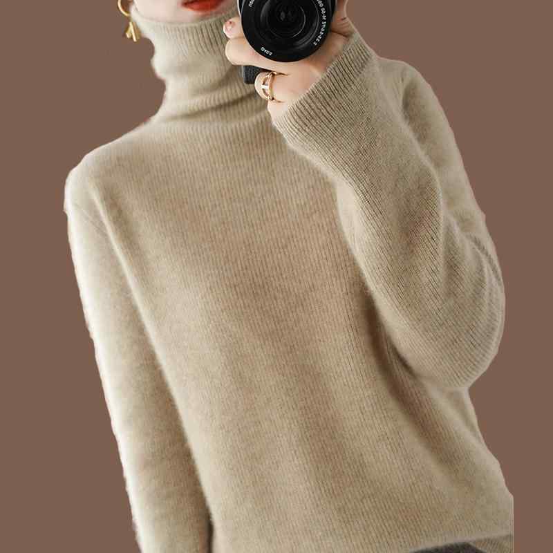 タートルネック レディース 冬 ニット セーター ウール 厚手 暖かい 韓国 長袖 トップス プルオーバー 大きいサイズ 緑 黒 カーキ シンプル 無地 カジュアル 普段使い 柔らかい 通気性 おしゃ