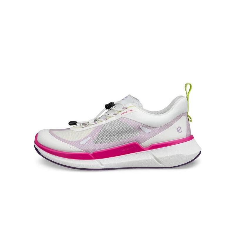 女性用スニーカー ホワイトメッシュスニーカー コンフォートシューズ バイオーム2025