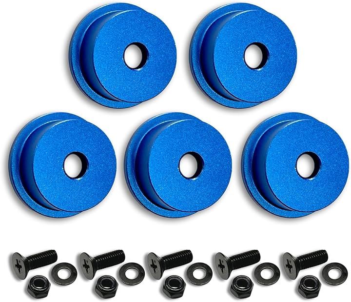 オス金具 セフティ金具 ワンタッチ工具ホルダー用軽量・高強度なアルミ合金製+アルマイト仕上げ回転式取付金具 スリムホルダー対応 セフティホルダー (アクアブルー, 5個セット)