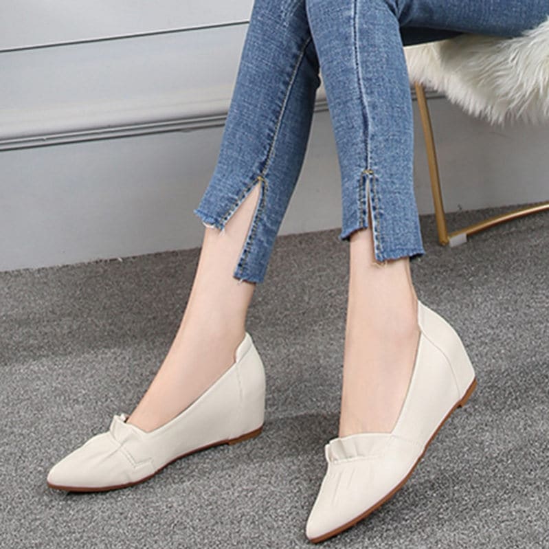 1000円OFFクーポン ウエッジソール ラウンドトゥ パンプス 厚底 プラットフォーム エレガント カジュアル 履きやすい 走れる歩きやすい 防水 エナメル ミドルヒール 通勤 通学 仕事 おしゃれ