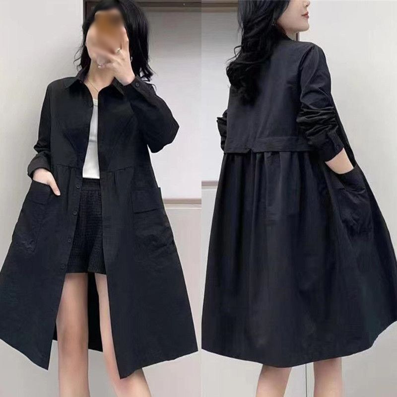 スプリングコート スタンドカラー レディース トレンチ コート ロング 春物 春服 ロング丈 春トレンチ コート アウター マウンテンコート 大きいサイズ カジュアル 大人 体型カバー 春 秋 ママコ