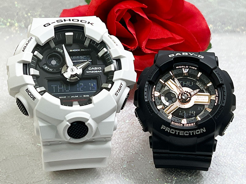 恋人たちのGショック ペアウオッチ Gショック G-SHOCK BABY-G g-shock ペア腕時計 カシオ 2本セット アナデジ GA-700-7AJF BA-110XRG-1AJF クリスマ