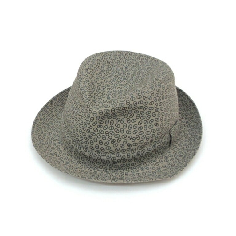 ｴﾙﾒｽ HERMES ﾊｯﾄ ｼｪｰﾇﾀﾞﾝｸﾙ 帽子 ｸﾞﾚｰ系 麻 ｺｯﾄﾝ 【中古】(55476)