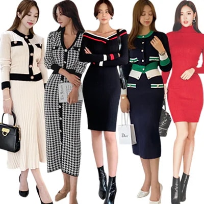 ワンピースドレス速達 早春新作/ニットワンピース/ 可愛 あたたまることワンピース い着痩限定発売ワンピース 韓国 刺繍/超弾性ファブリックボタンカーディガン/Vネック/丸襟/ドレス/セットアップ