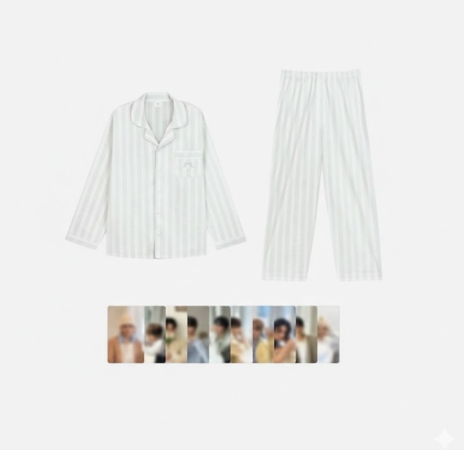 TREASURE 2026 SEASONS GREETINGS OFFICIAL MD STRIPE PAJAMA SET