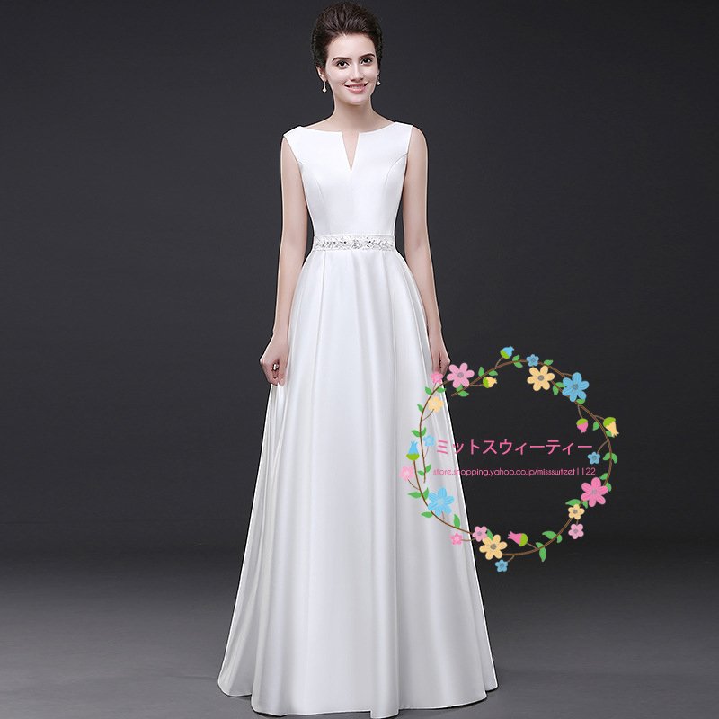 パーティードレス 結婚式 Aライン サテン ノースリーブ フォーマル 上品 レディース 卒業式 司会