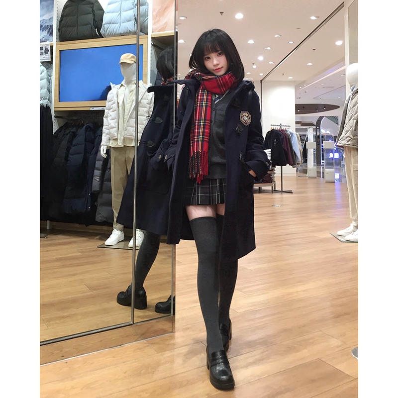 JKコート 日本の学校用品 カレッジスタイルコート 甘くて暖かい女性用コート 神ガール ダークブルー 4,995円
