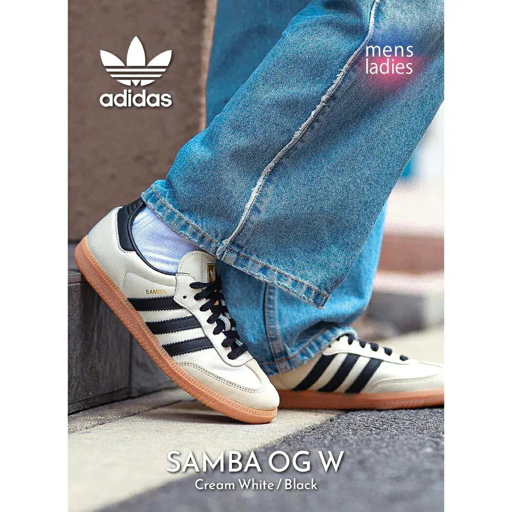 adidas SAMBA OG W "Cream White / Black" アディダス サンバ スニーカー ( 白 ホワイト 金 ゴールド ベージュ クリーム レトロ ローテク spezial g