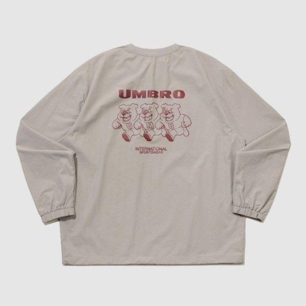 長袖Tシャツ VQA UR121CWT35-PBE ポップラッシュダービー犬グラフィック長袖ピステ/プラチナベージュ