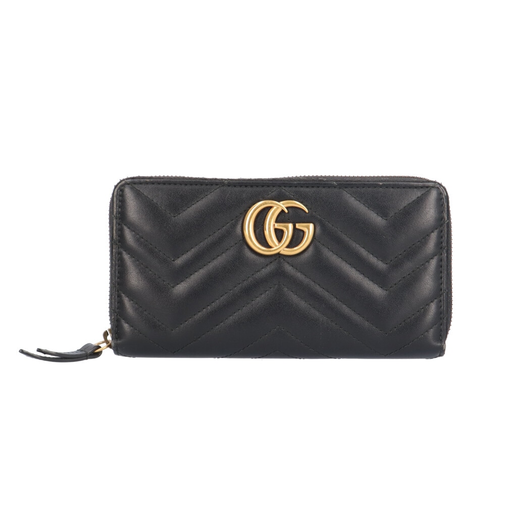 グッチ ジップアラウンドウォレット GGマーモント 長財布 レザー 443123 GUCCI 中古