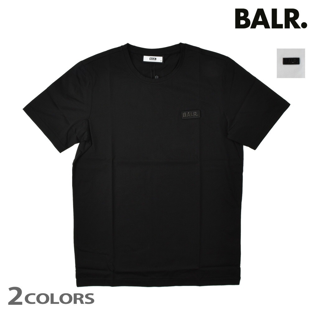 ボーラ― フェルト ロゴT メンズ Tシャツ クルーネック Tシャツ 半袖 カットソー ブラック ホワイト BALR. Felt Logo Straight Brand【11121004】