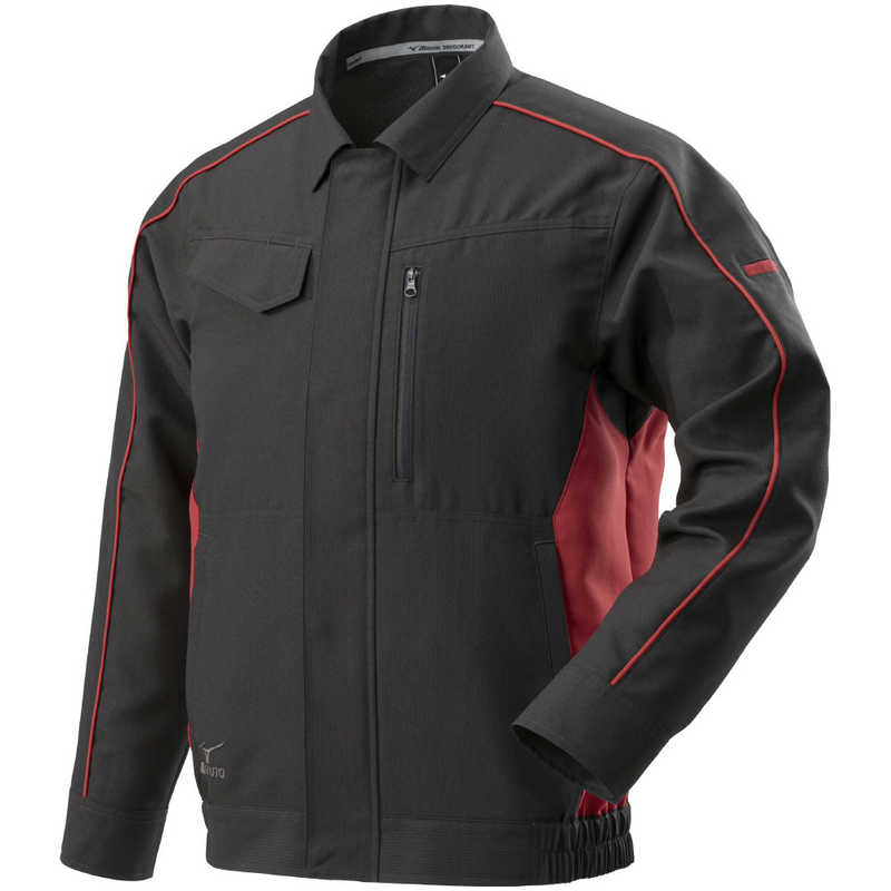 ミズノ　ワークジャケット(春夏向け) ［ユニセックス］ 2XL 96：チャコールグレー×レッド　F2JE218396