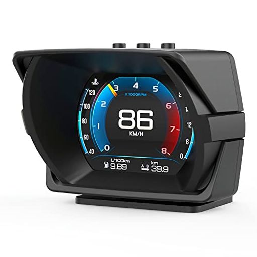 GIGC OBD2 メータータコメーター車 ヘッドアップディスプレイ多機能デジタル マルチメーター障害診断警告機能付き（日本語版）