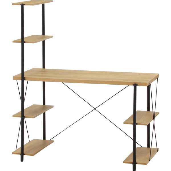 ワイヤーロック片袖デスク OAK NA オークナチュラル 組立品