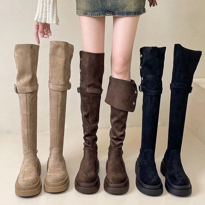 25新入荷美脚ブーツ韓国ファッション ロングブーツが復活 厚底 ブーツ 靴 レディース美脚 ショートブーツ ロングブーツ 通勤 通学 5,165円