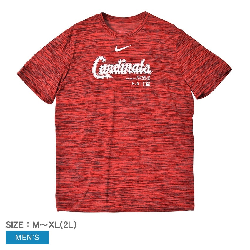 M NK DF PRAC TEE NKM5-62Q-SCN-J37 メンズ セントルイス・カージナルス 半袖 Tシャツ 通気性 ウエア 野球 チームロゴ プリント おしゃれ 応援 カジュアル シンプル