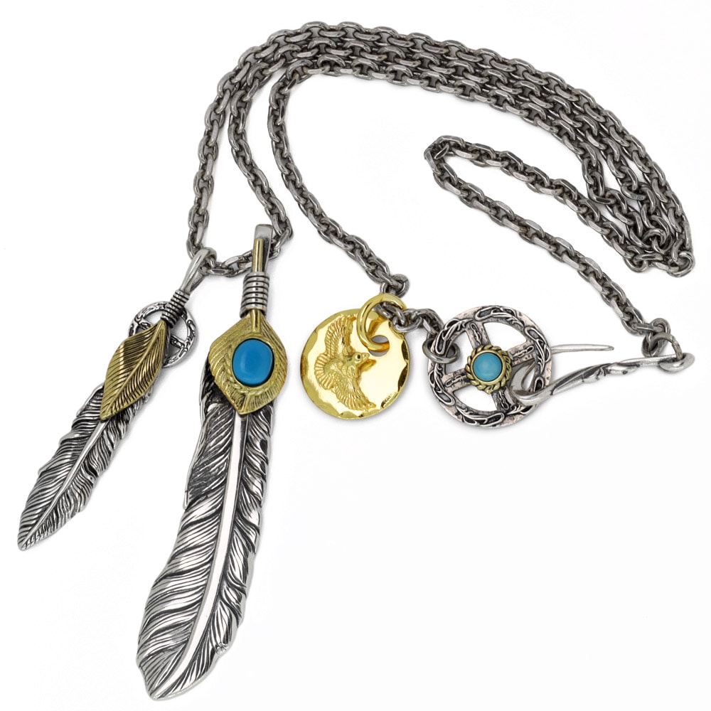 BFF 925 フェザーネックレス ダブル [bffns026]