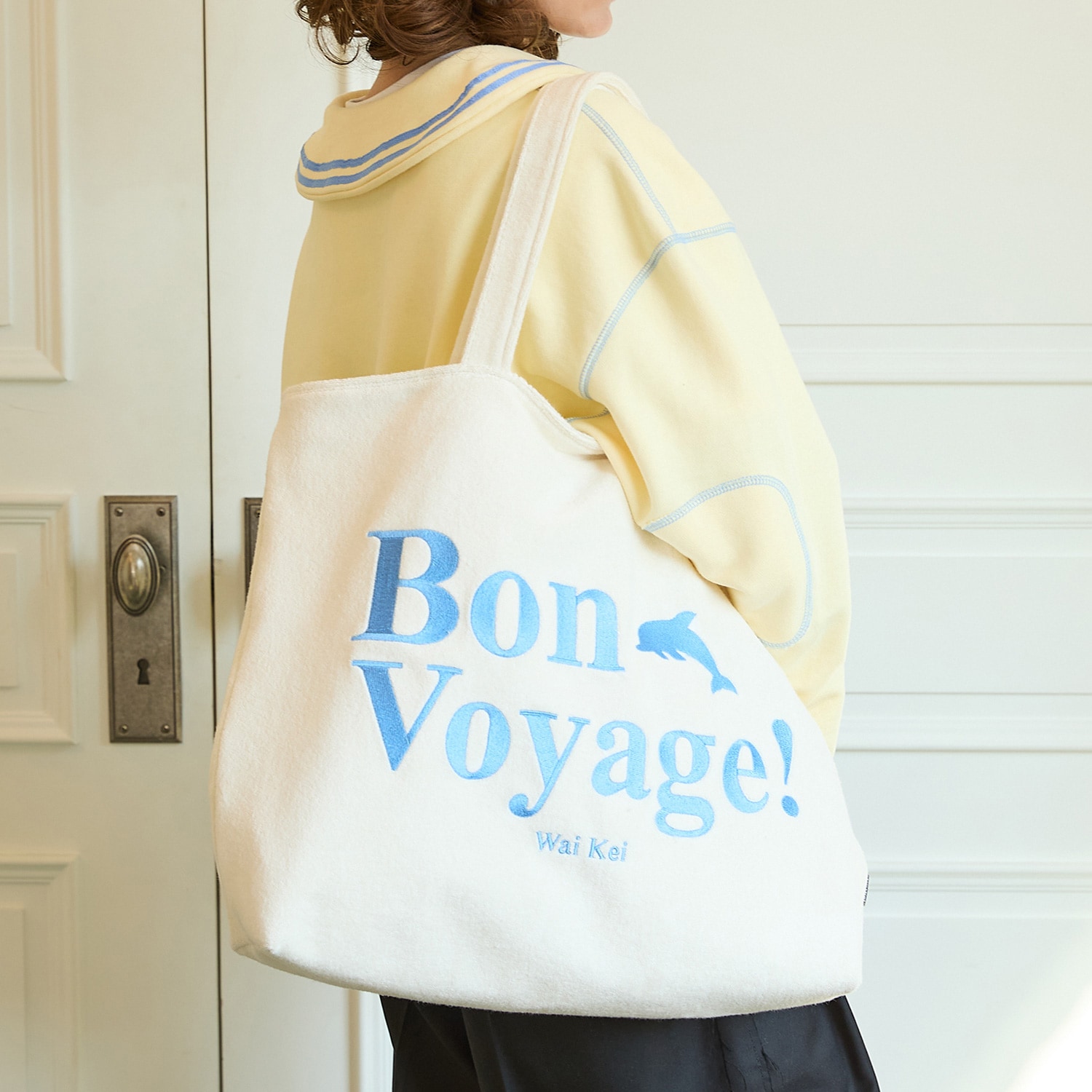 Bon voyage terry big shoulder bag IVORY